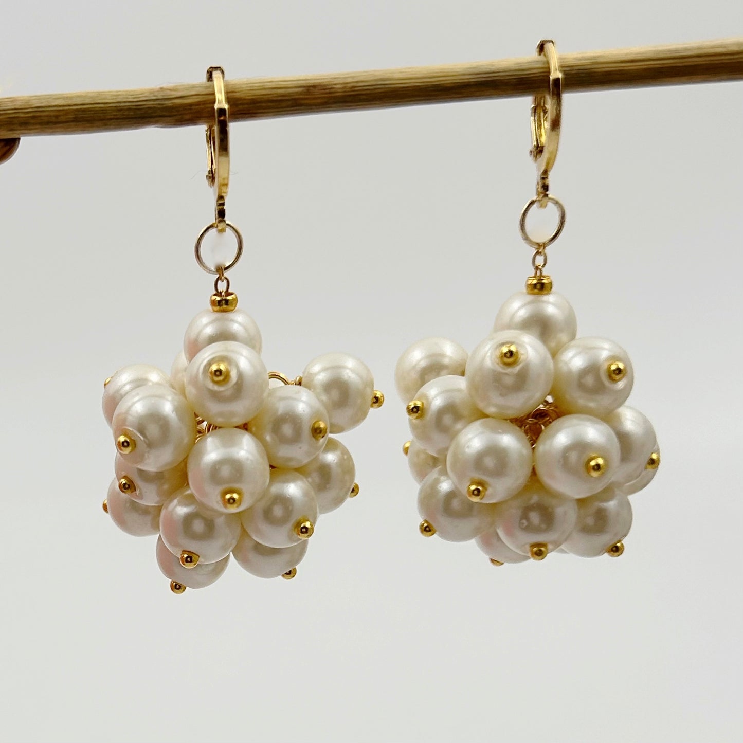 Handmade Pearl Bunch Earrings