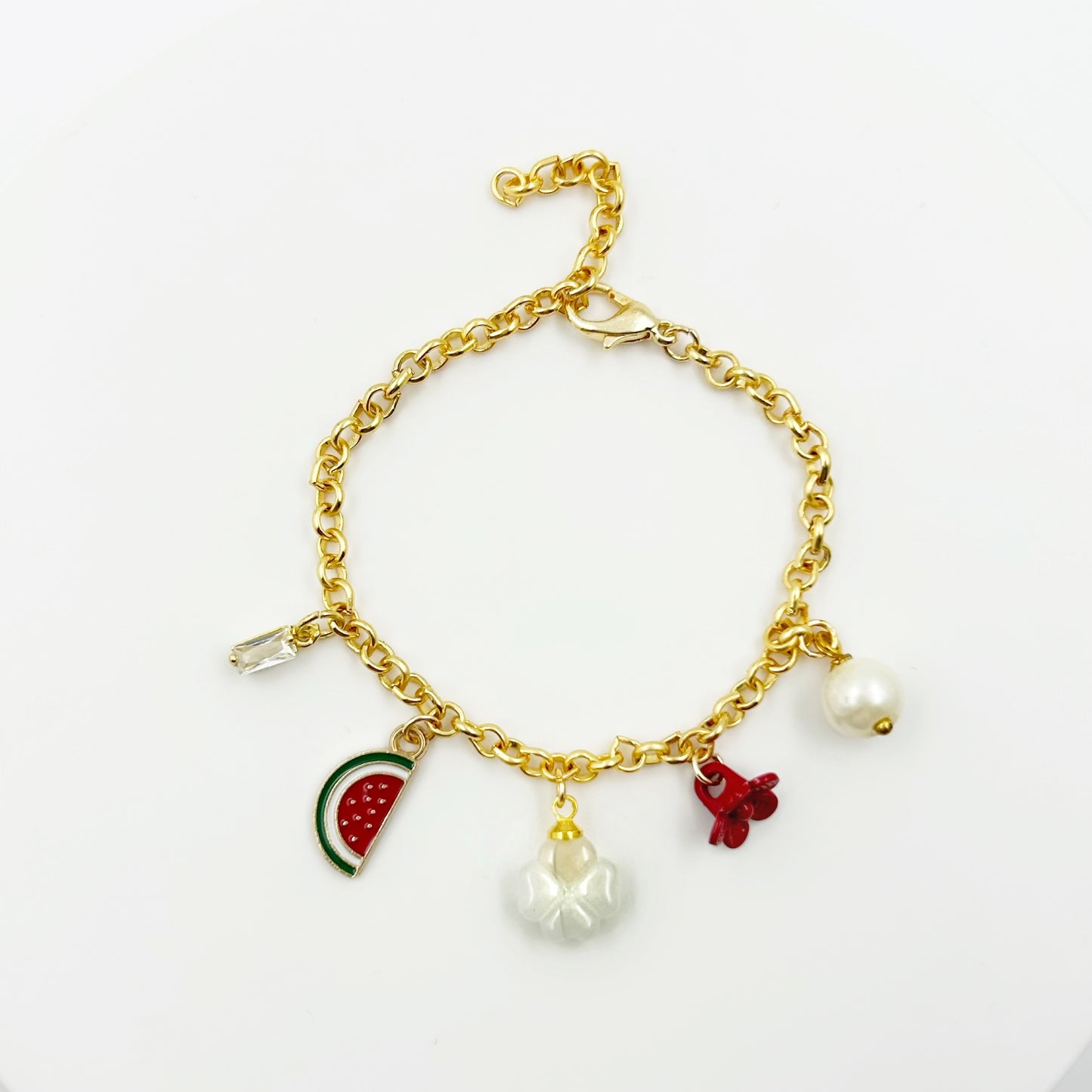 Petal and Pearl Pre-Made Charm Bracelet