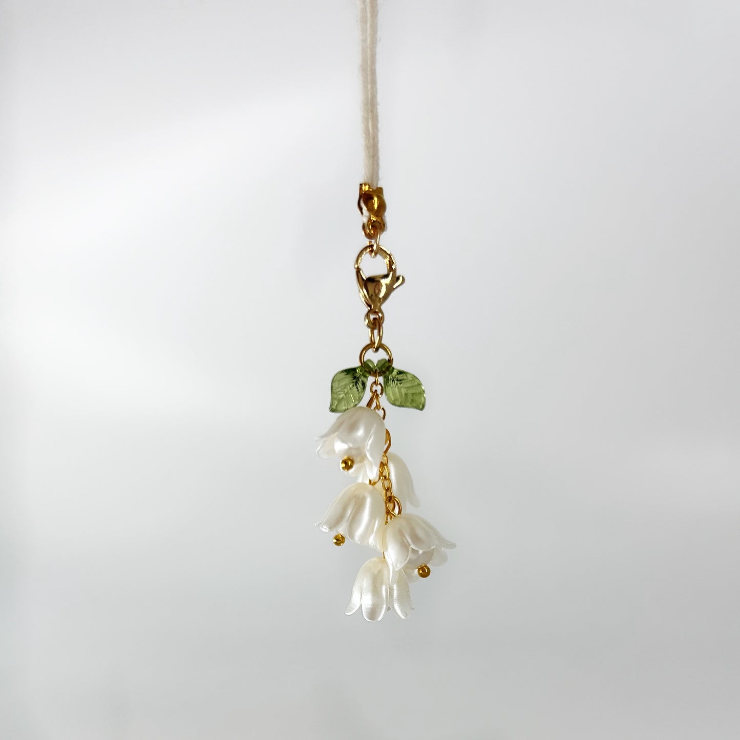 White Flower Phone Charm