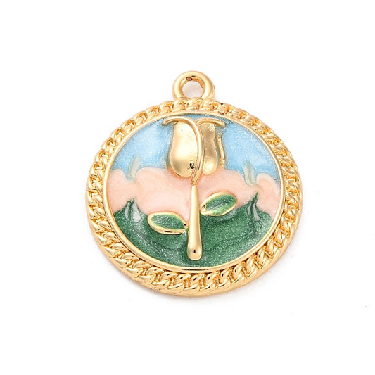 Flower Coin Charm