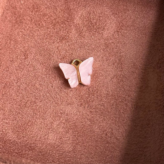 Pink Pearl Butterfly Charm