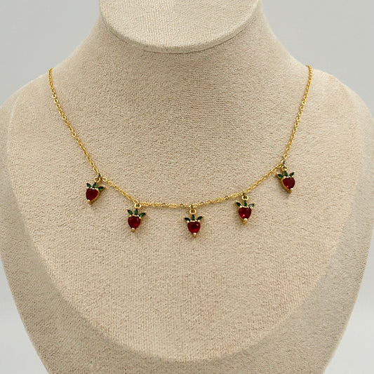 Strawberry Rhinestone Necklace