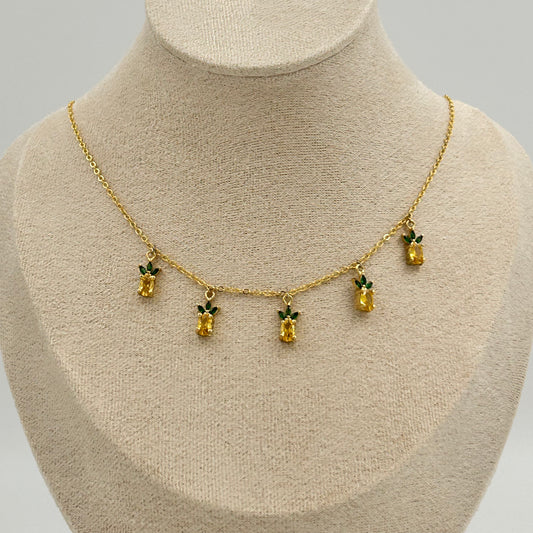 Pineapple Rhinestone Necklace