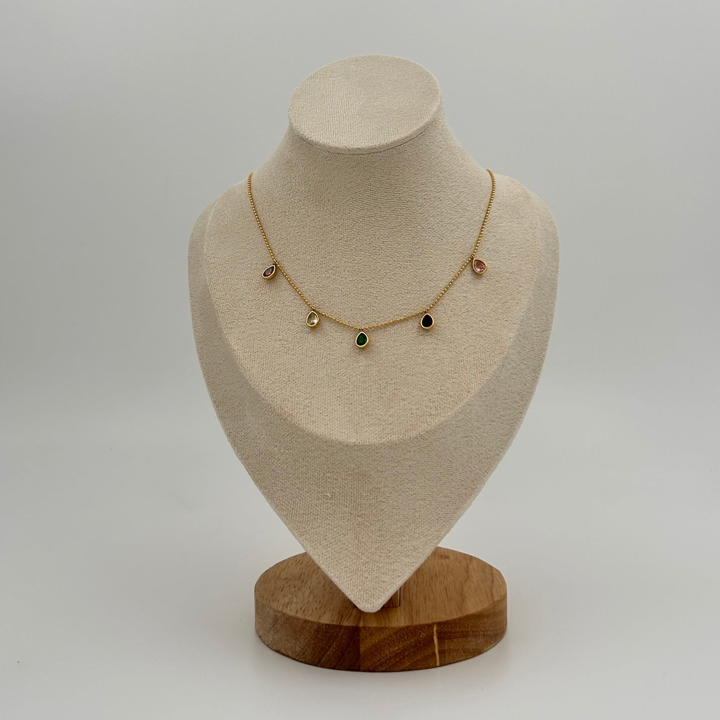 Inset Bezel Stone Necklace