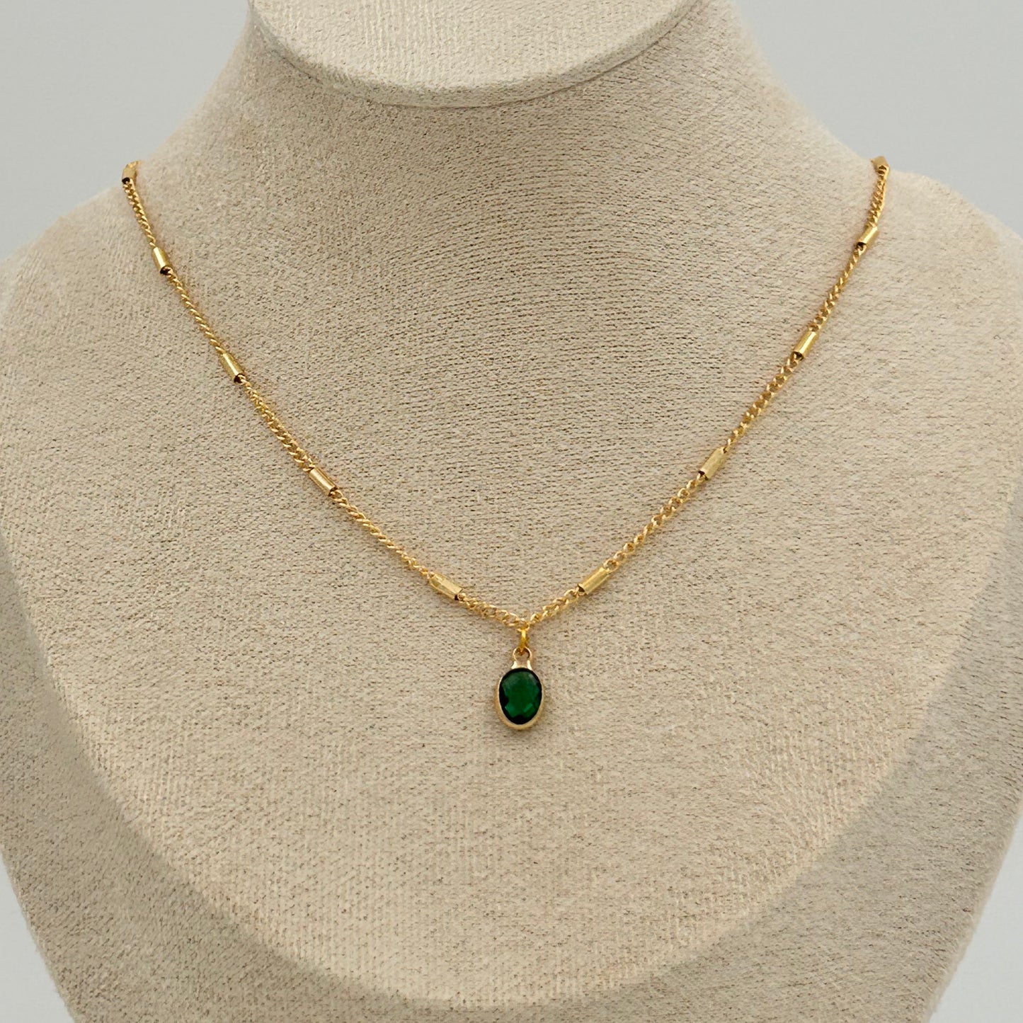 Emerald Glass Crystal Handmade Necklace