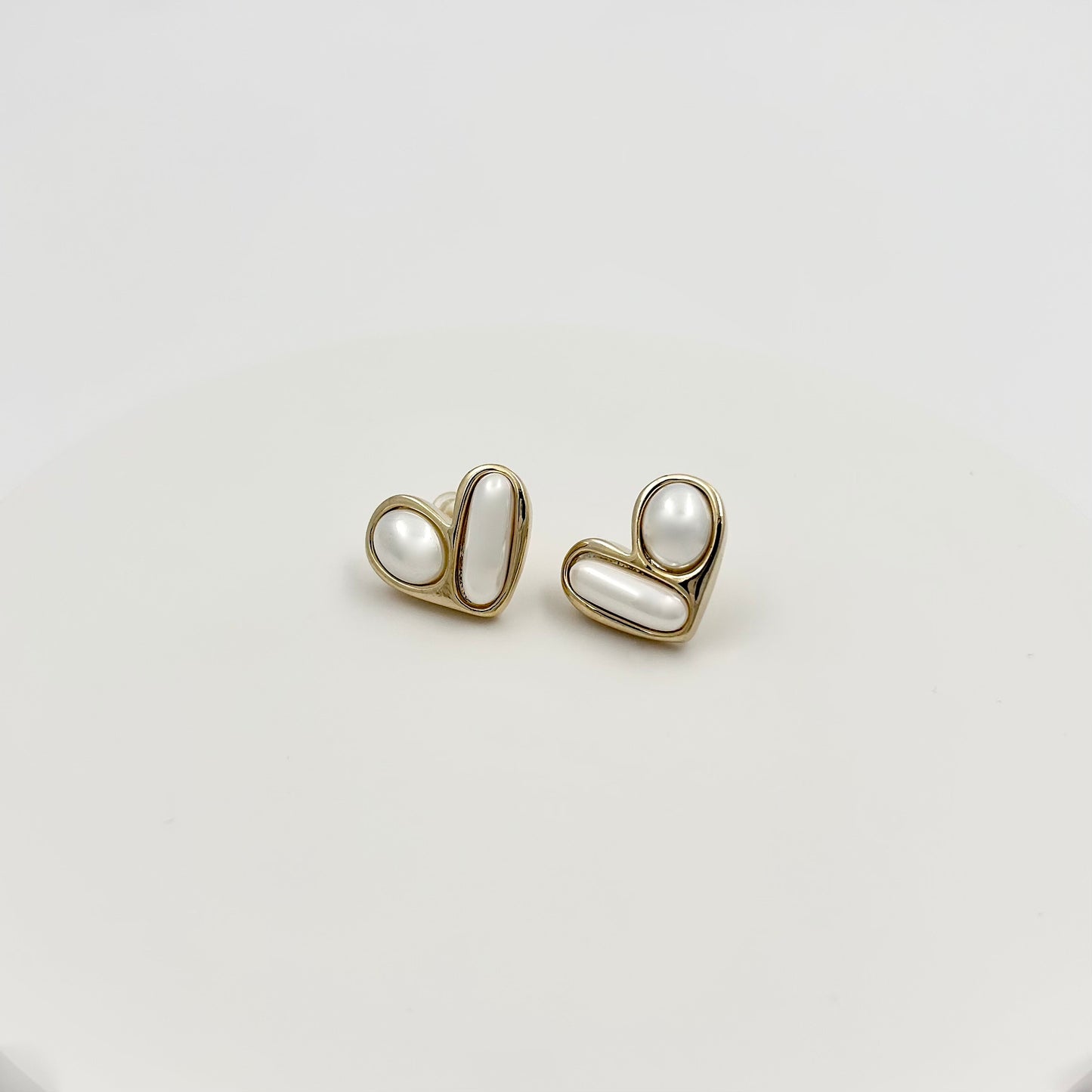 Pearl Heart Studs