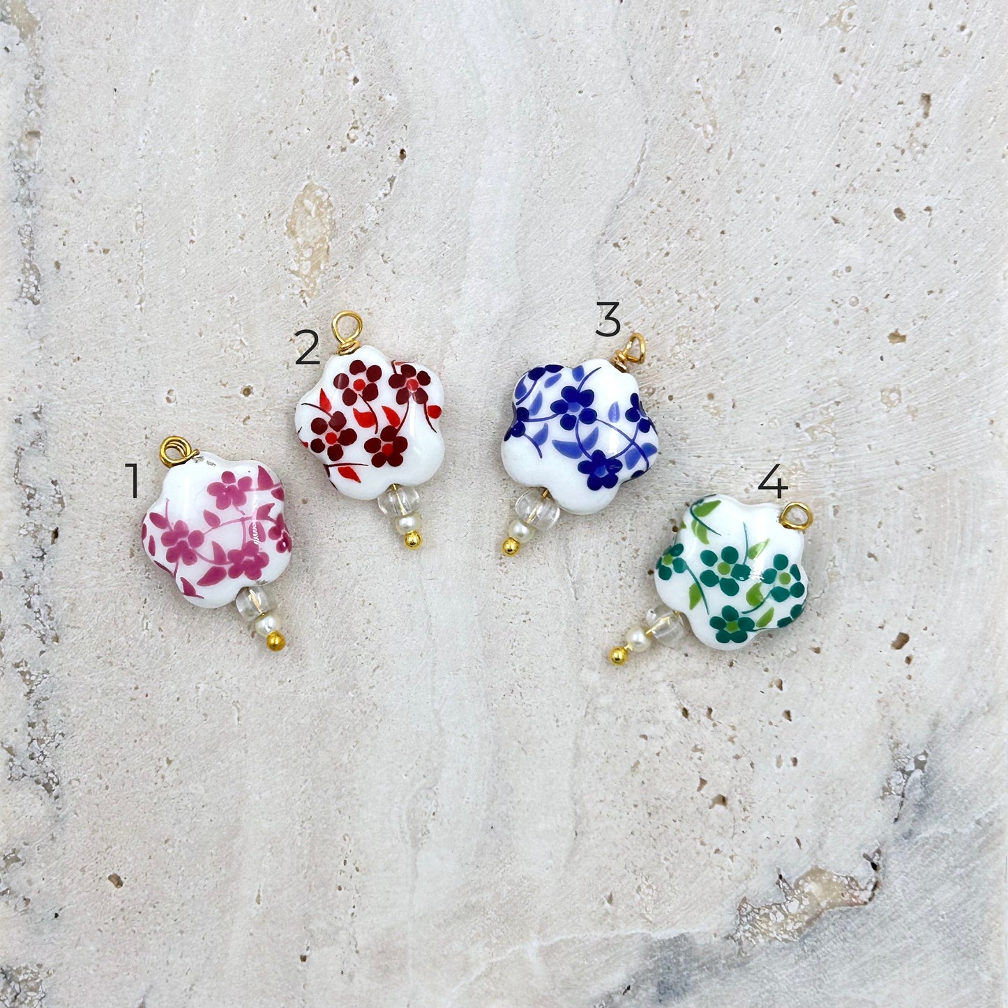 Flower Ceramic Bead Charm