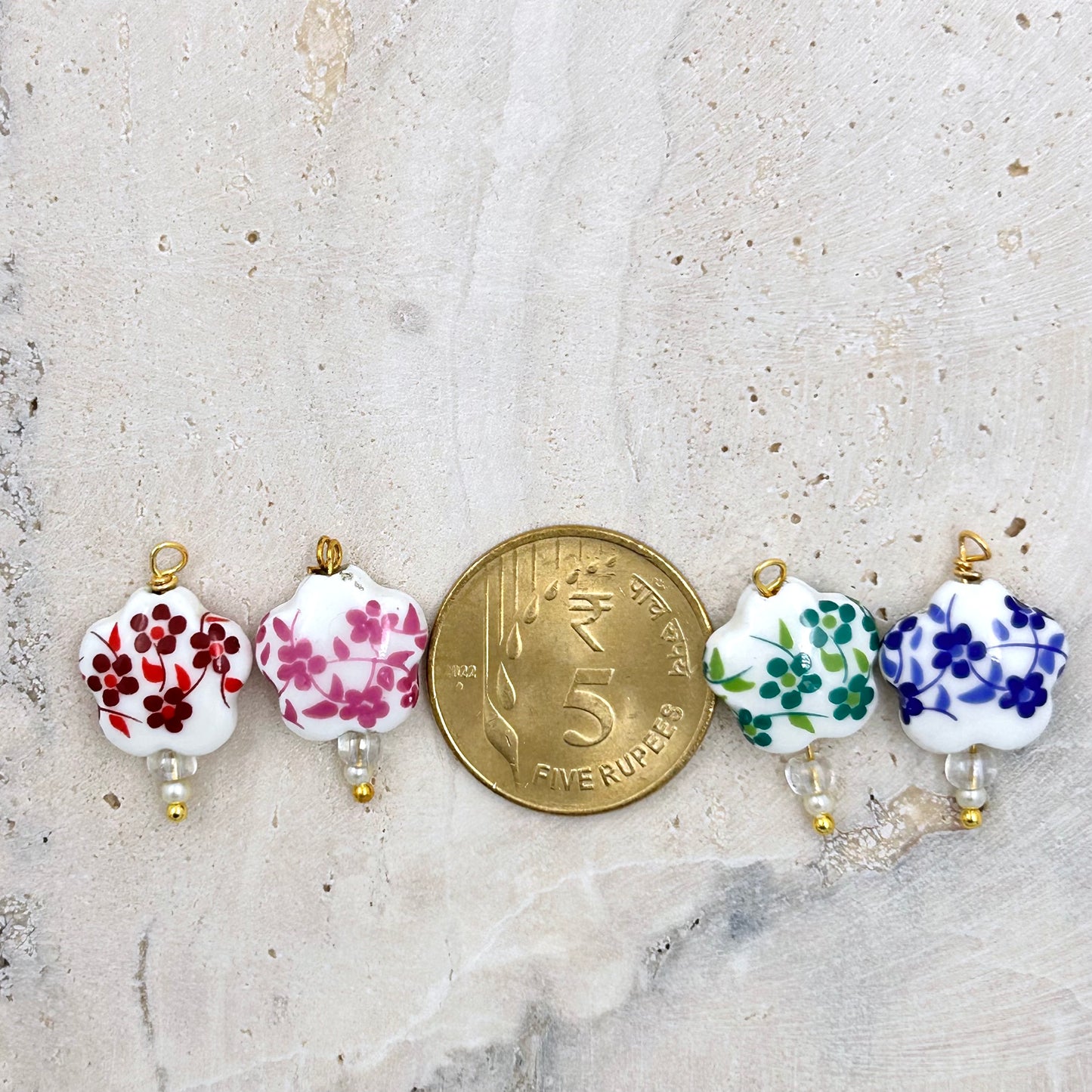 Flower Ceramic Bead Charm