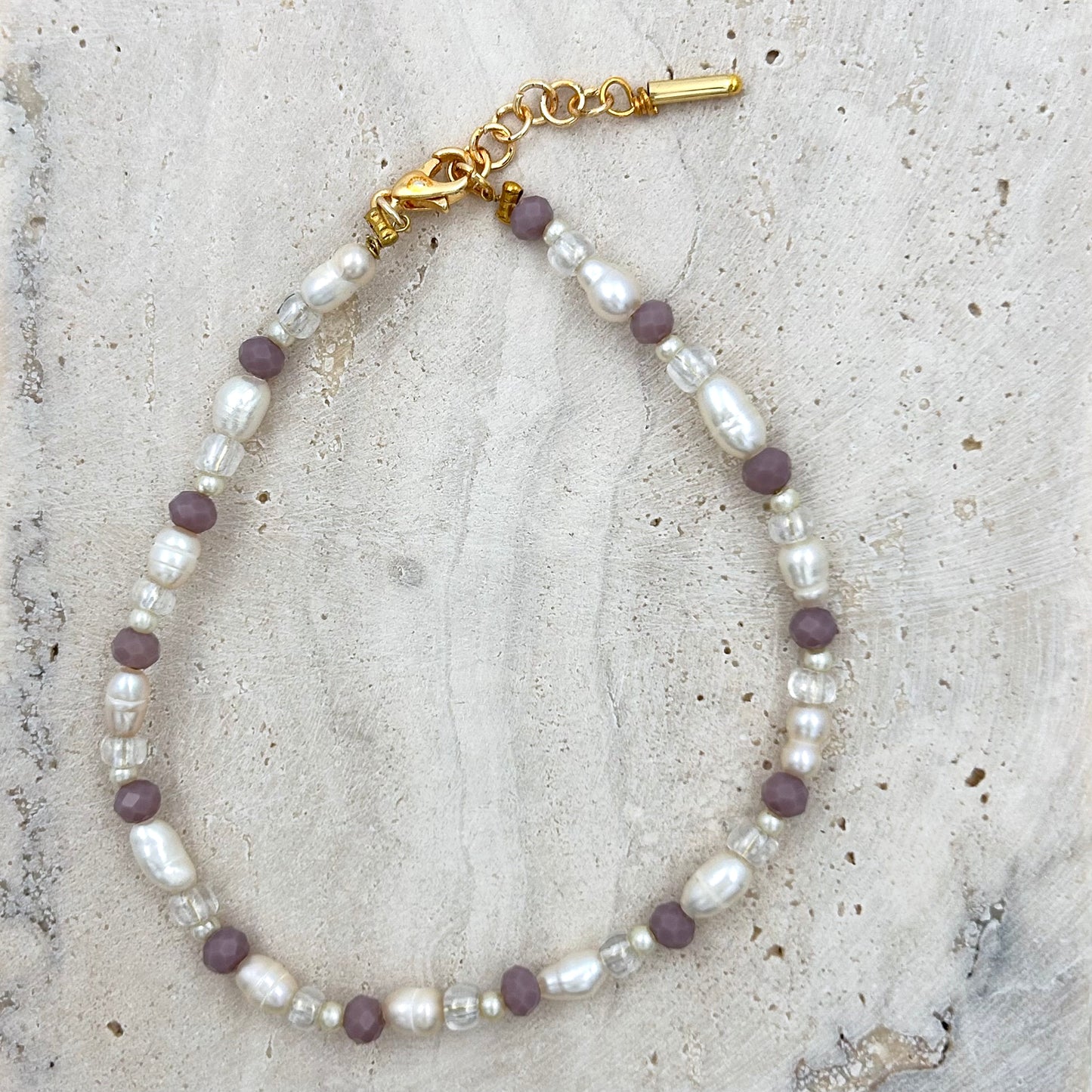 Pearl and Stone Delicate Bracelet