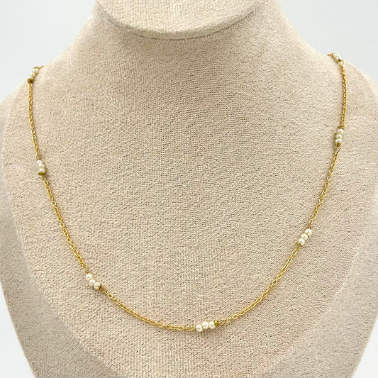 Delicate Handmade Pearl Strand Necklace