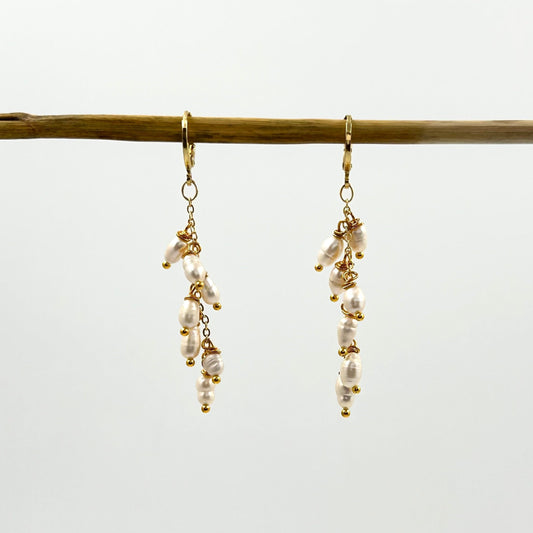 Tiny Pearl Dangling Earrings