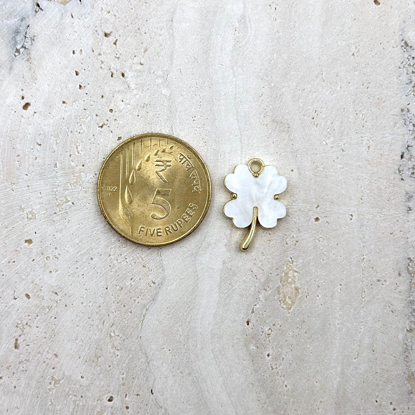 Mother of Pearl Clover 4 Leaf Charm