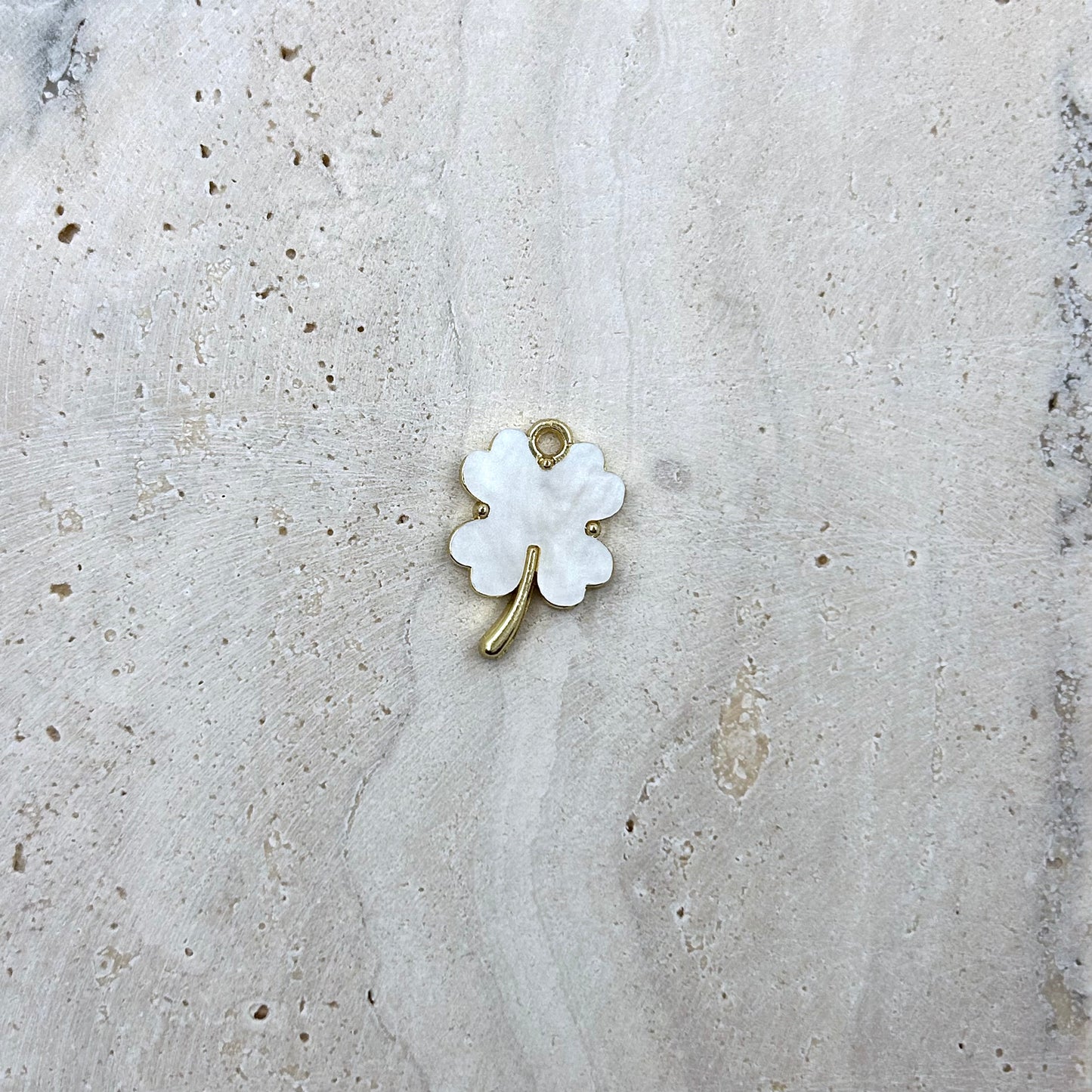 Mother of Pearl Clover 4 Leaf Charm