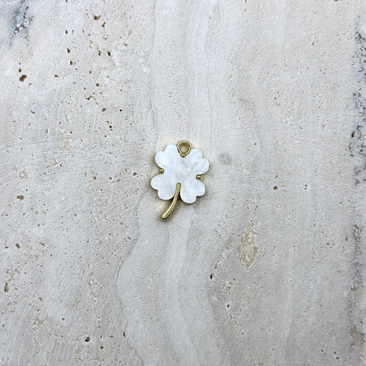 Mother of Pearl Clover 4 Leaf Charm