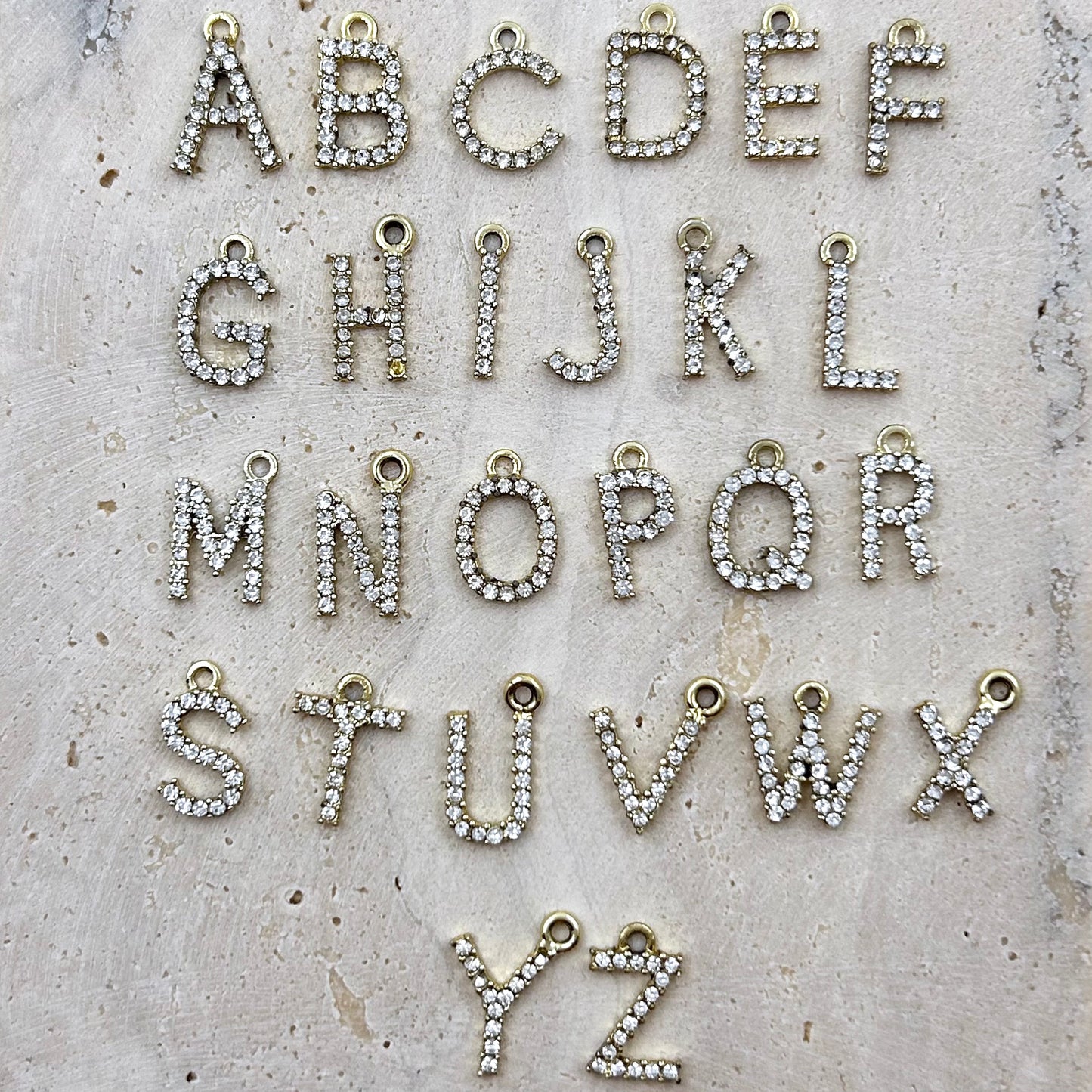 Rhinestone Alphabet Charm