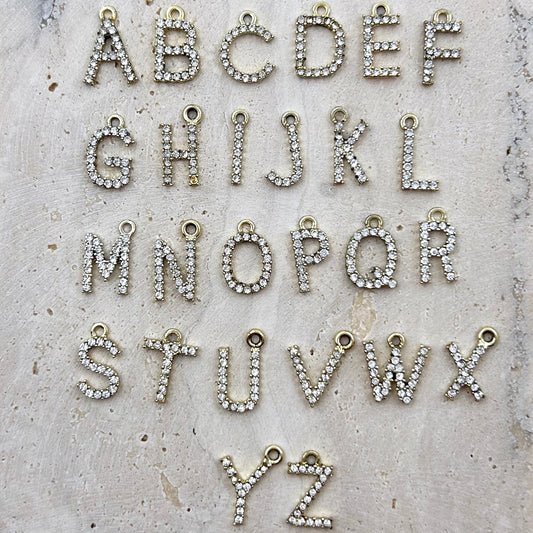 Rhinestone Alphabet Charm