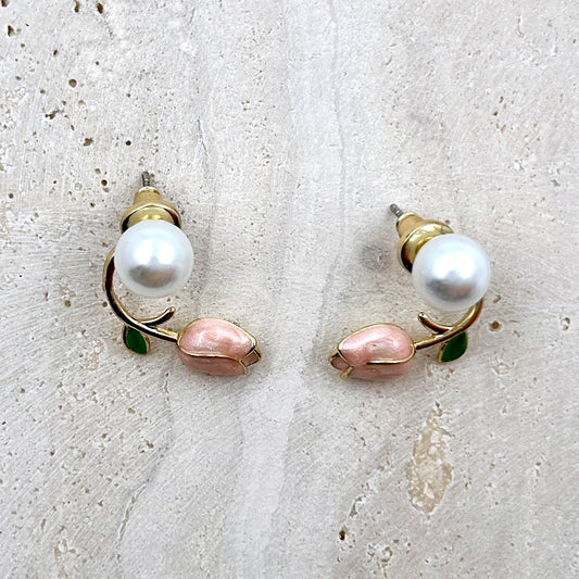 Pearl Tulip Earrings