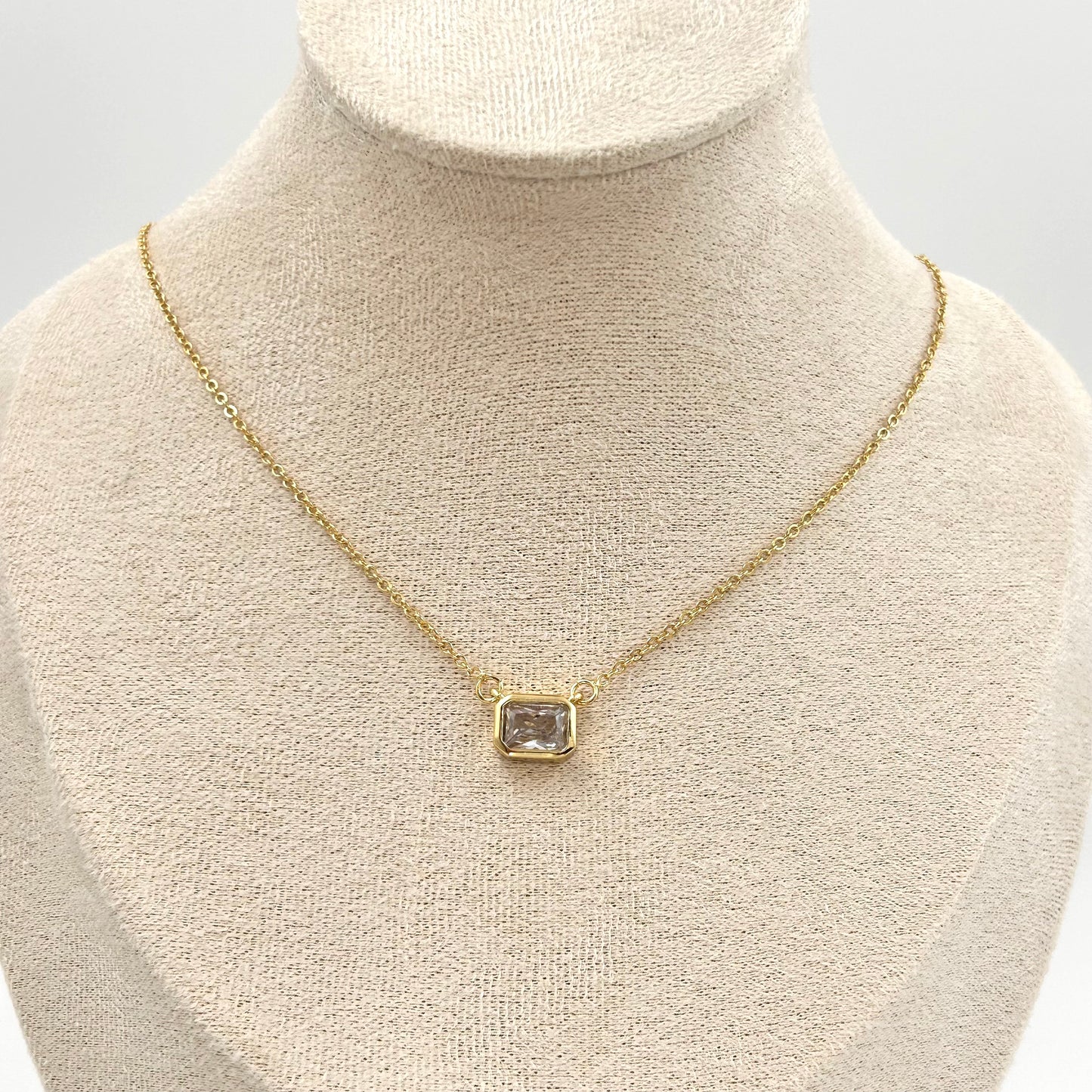 Baguette Cut Dainty Necklace