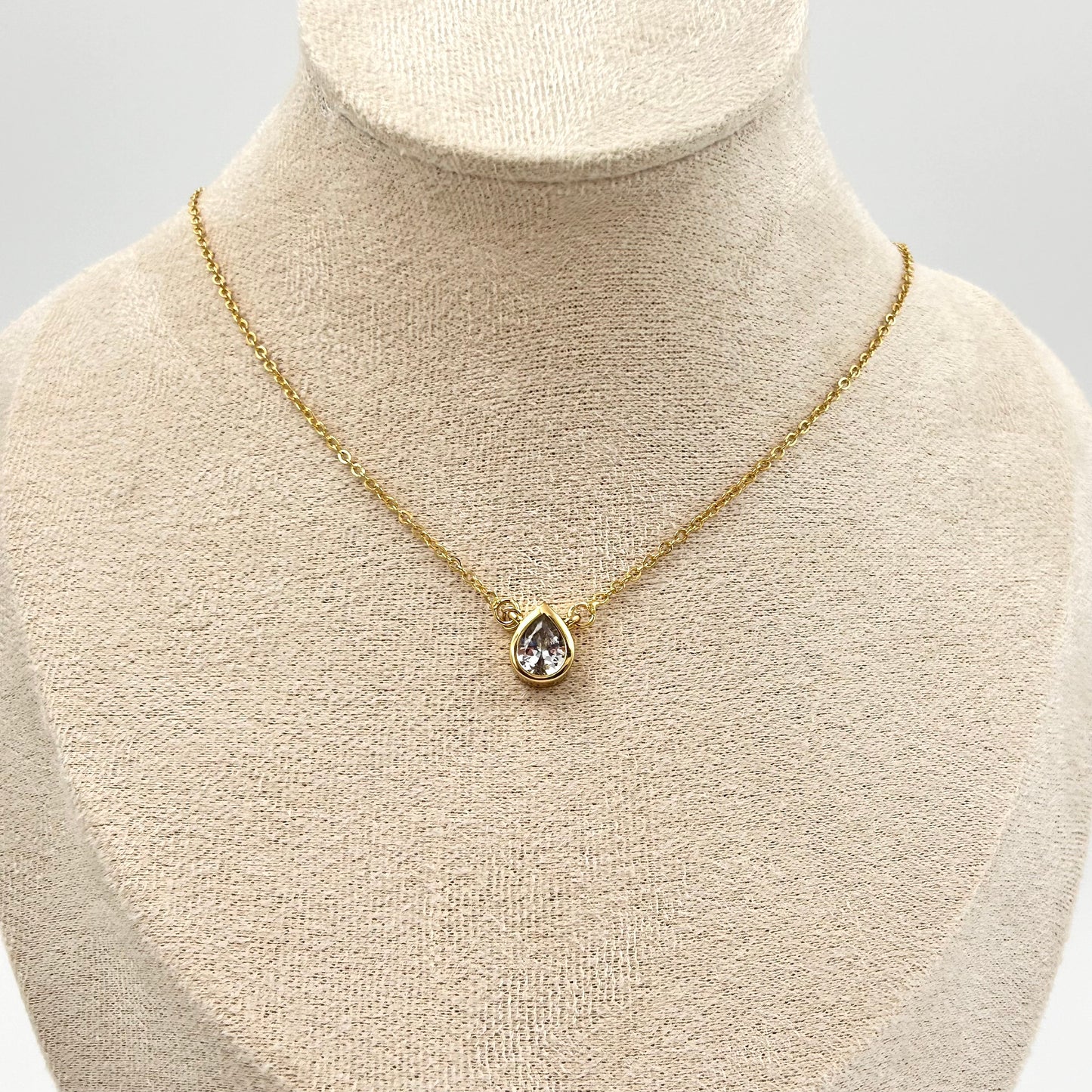 Pear Drop Dainty Necklace