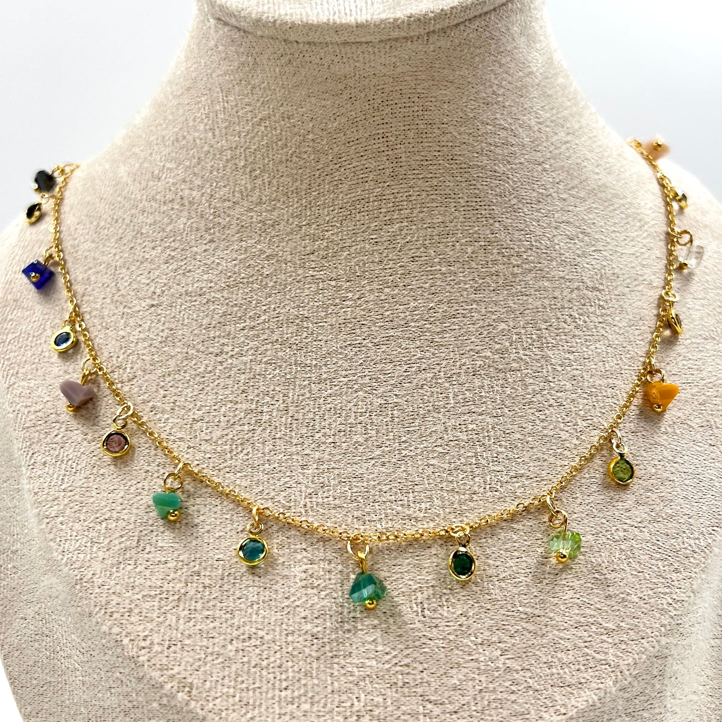 Handmade Stone and Crystal Necklace