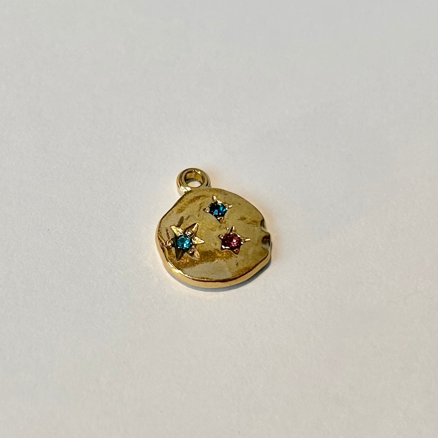 Three Star Flat Round Pendant