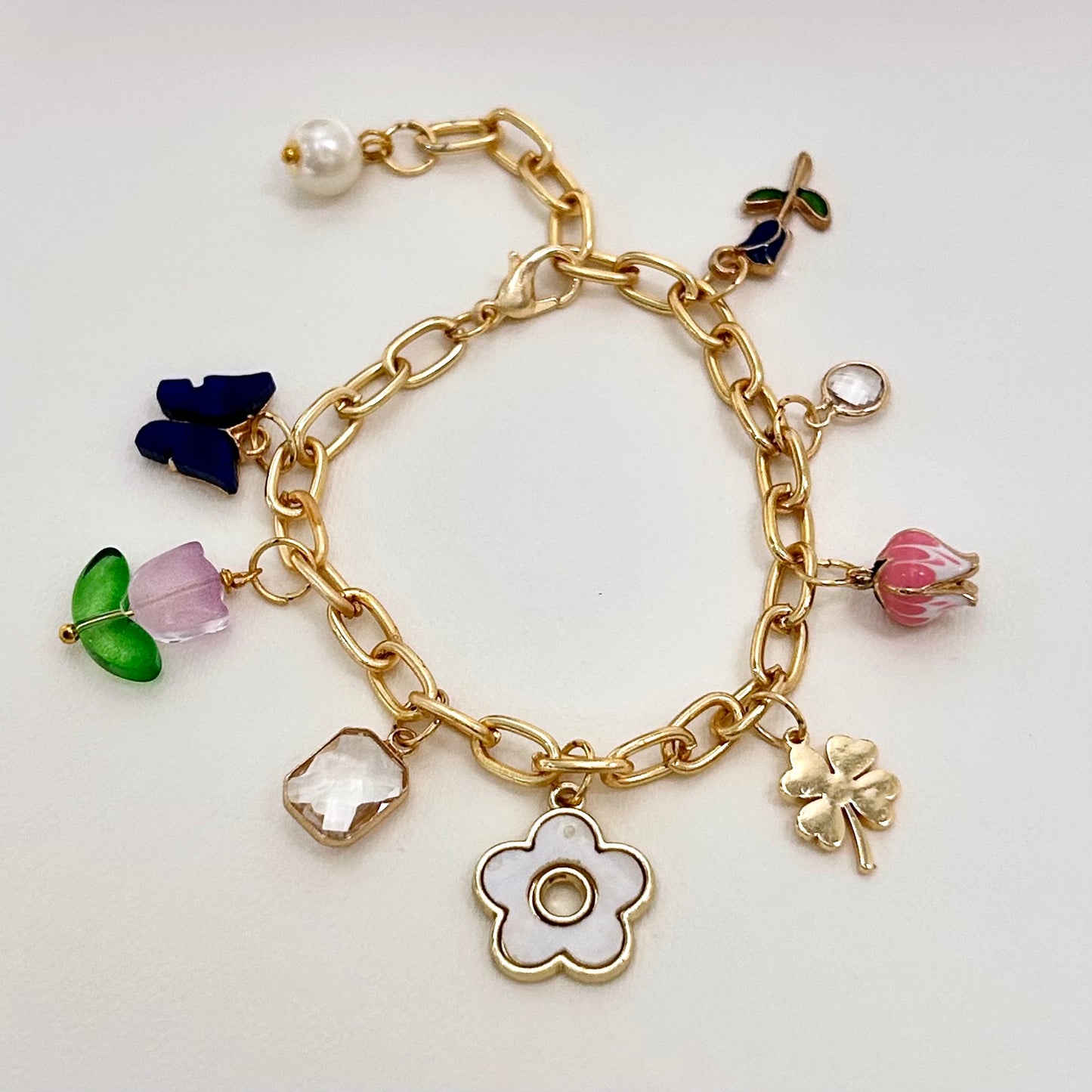 Flowers of the World Pre-Made Charm Bracelet