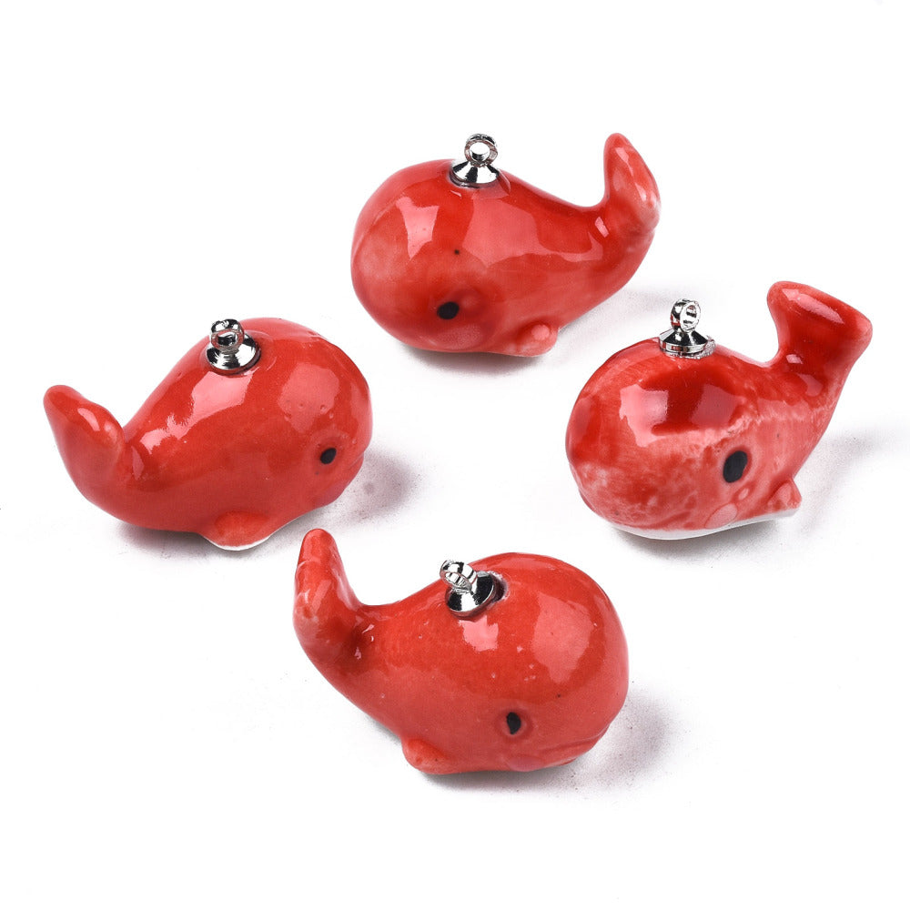 Red Whale Charm