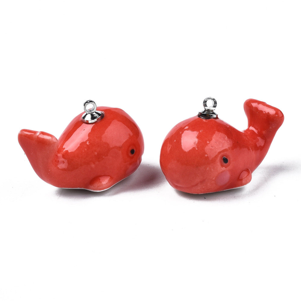 Red Whale Charm