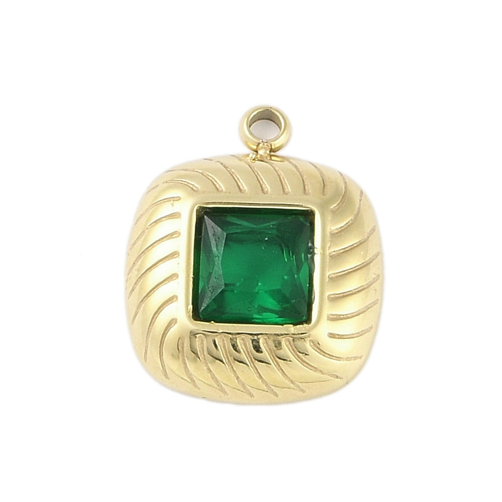 Emerald Inset Charm