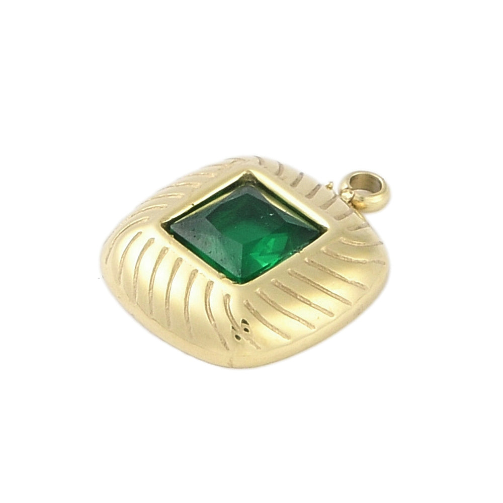 Emerald Inset Charm